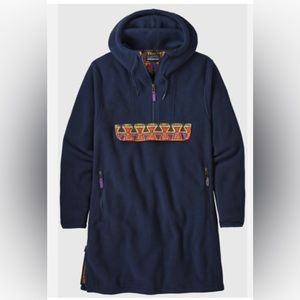 PATAGONIA Synchilla Cagoule New Navy Blue Aztec Red Anorak Fleece Pullover